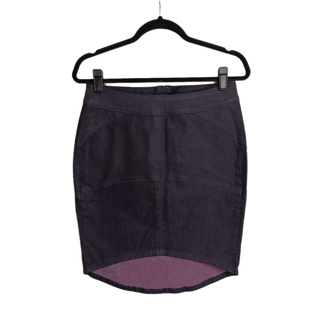 STANDARDS & PRACTICES Cabernet Purple Dark Denim Bodycon Skirt 26 NWT